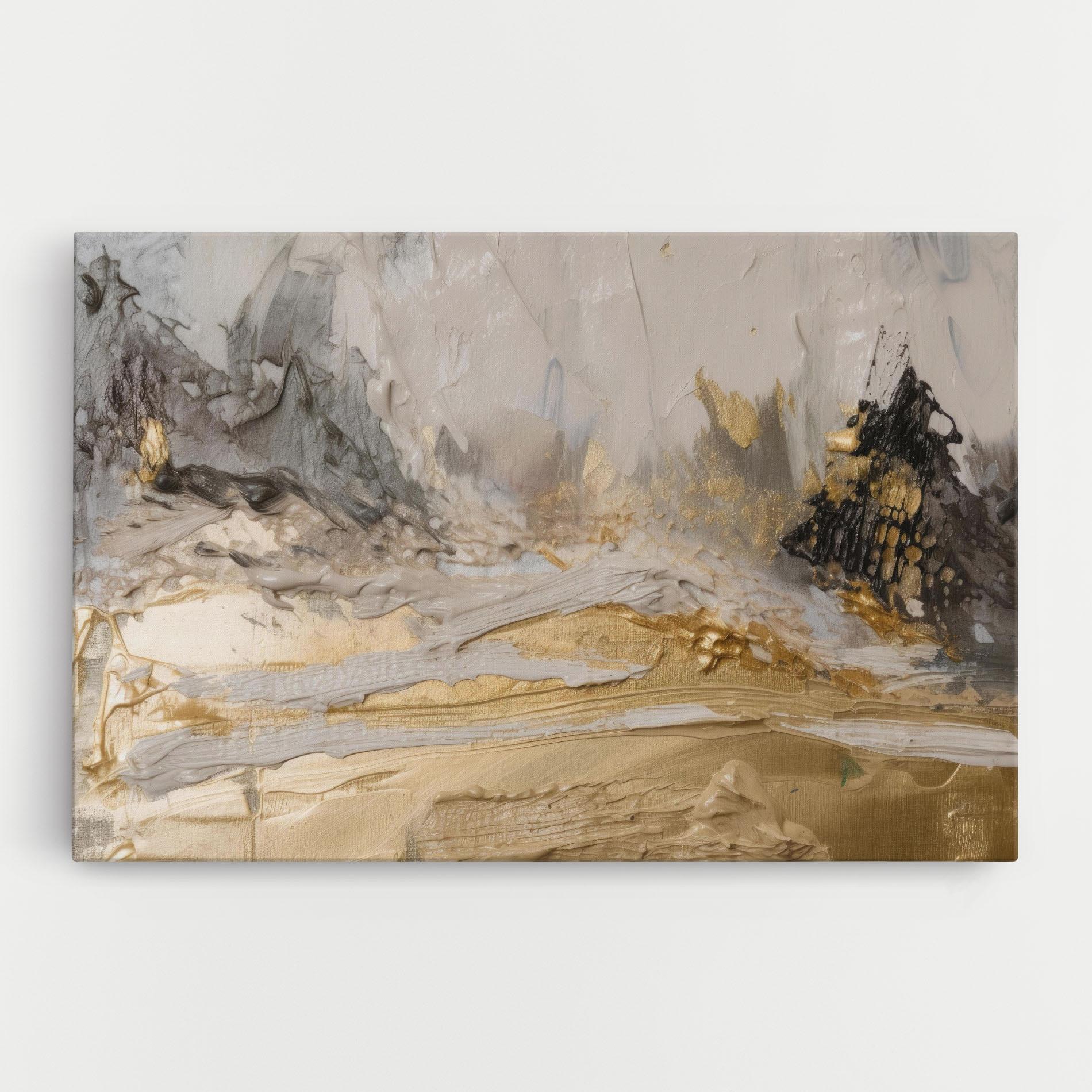 Prynt: Prynt: Canvas Arta Abstracta Modern Abstract Alb Waves - Tablou Decorativ - Afiș Modern