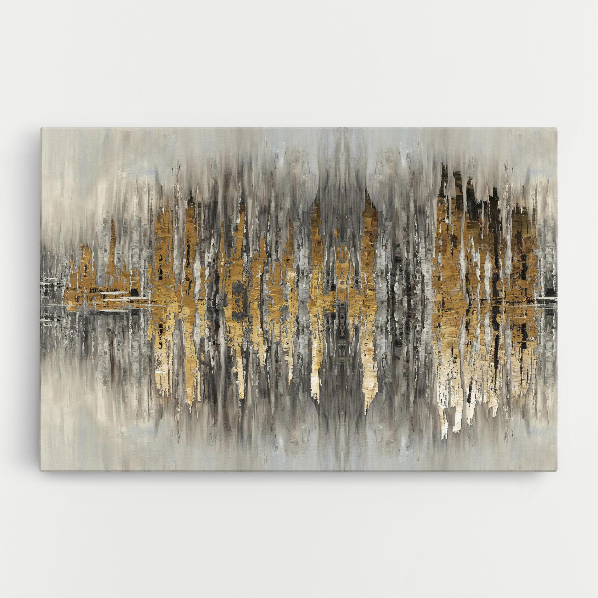 Tablou Decorativ: Decor Perete - Canvas Arta Abstracta Modern Acrylic Argintiu Paint